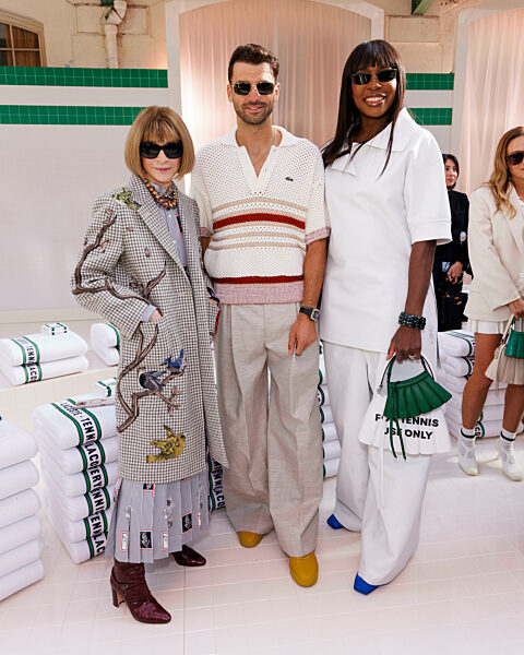Anna Wintour, Grigor Dimitrov and Venus Williams attend LACOSTE Spring-Summer 2026 runway during Paris Fashion Week on October 2025 - Paris, France, 05/10/2025
