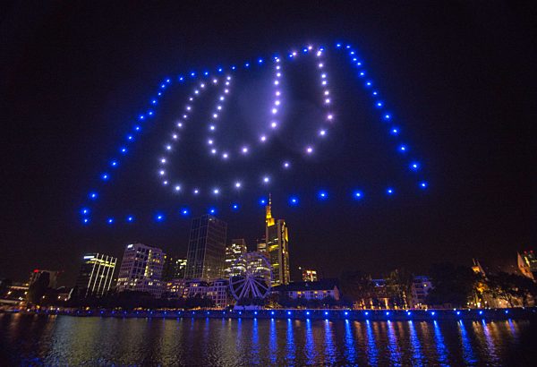 Altstadt Drohnen Show Sternenbilder Frankfurt