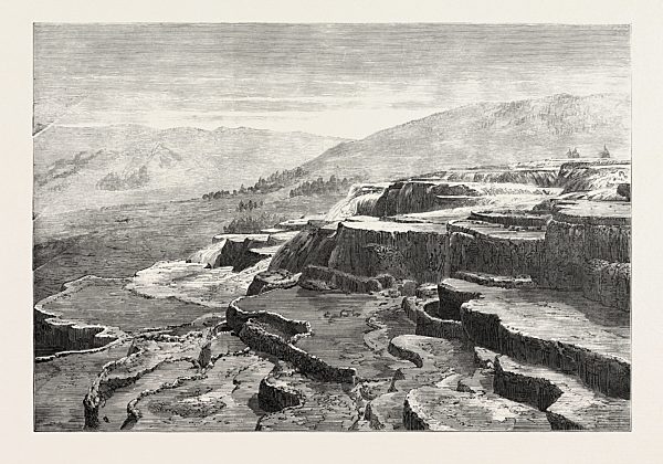 The Yellowstone Lake Region of North America: Mammoth Hot Springs on Gardiner's River