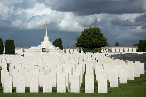 Zonnebeke, Belgien, der britische Soldatenfriedhof Tyne Cot
