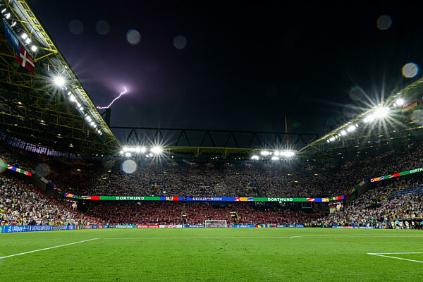 240629 Lightning during the UEFA Euro 2024 Football Championship round of 16...