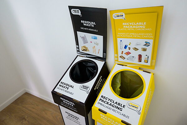 240723 Garbage disposals in an apartment of team Sweden in the Olympic...