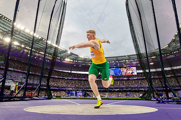 240807 240807 Mykolas Alekna of Lithuania competes in men's athletics Discus...