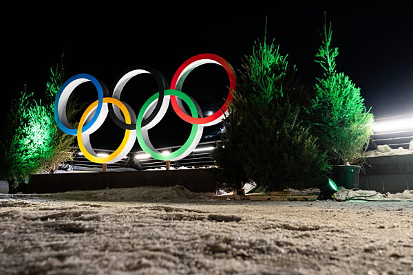 260202 The Olympic rings during day -4 of the 2026 Winter Olympics on...