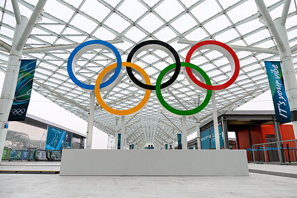 260203 The Olympic rings at the Fiera Milano during day -3 of the 2026...