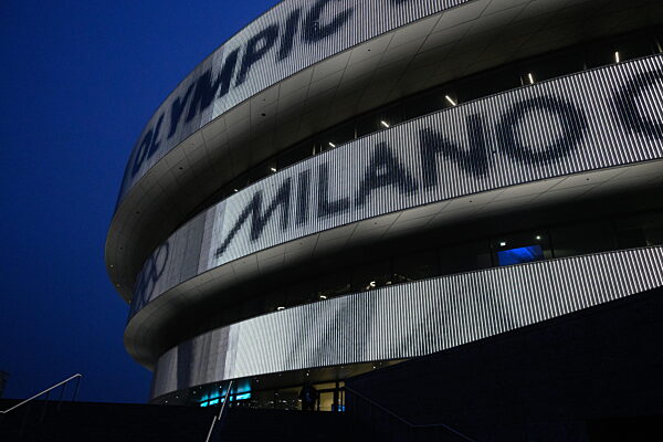 260203 Exterior of the Milano Santagiulia Ice Hockey Arena during day -3 of...