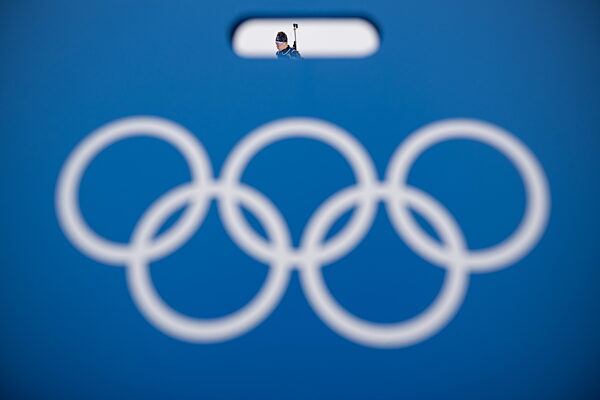 260204 Martin Ponsilouma of Sweden at a biathlon training session during day...