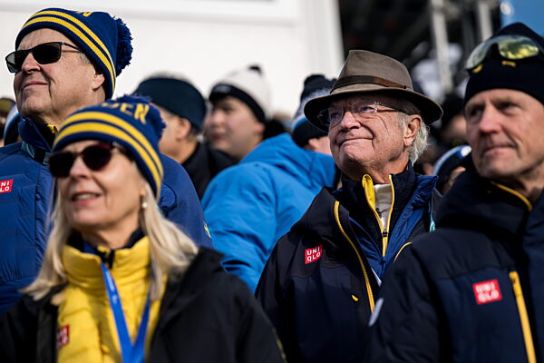 260210  King Carl XVI Gustaf of Sweden at  the women's classic technique...