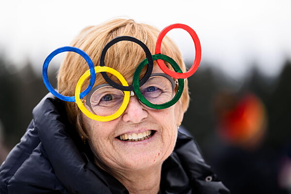 260211 Fans in women's biathlon 15 km individual during day 5 of the 2026...