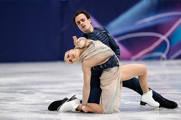 260211 Tim Dieck and Olivia Smart of Spain compete in the figure skating ice...