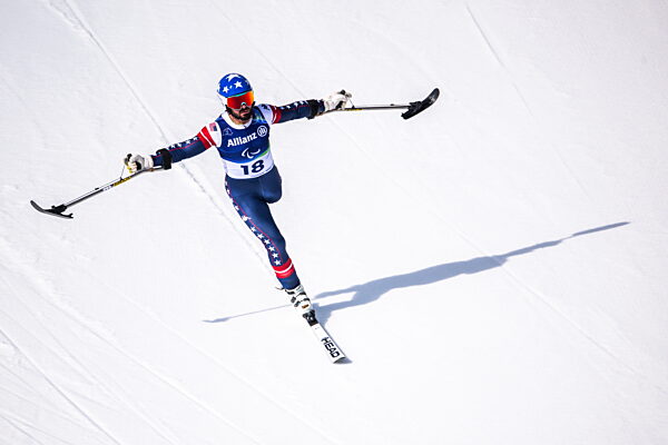 260309 Patrick Halgren of United States celebrates after competing in the...