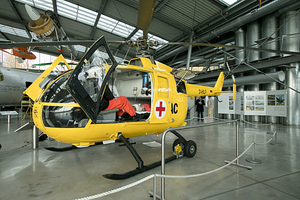 Hubschrauber Christoph 1 in der Flugwerft Schleißheim, 2018
