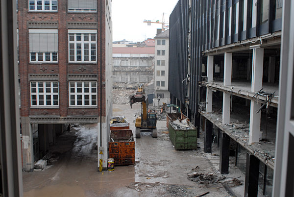 Abrißarbeiten auf dem ehemaligen Gelände der Süddeutschen Zeitung, 2008