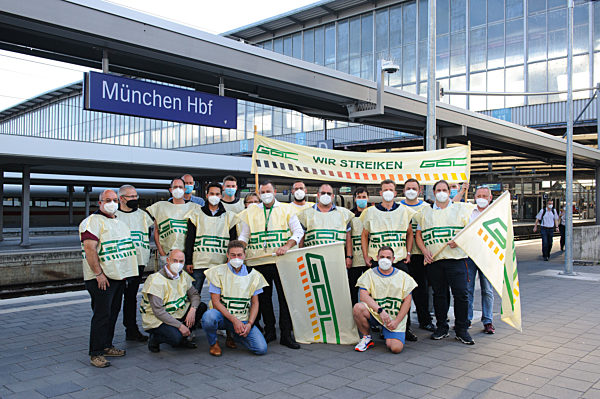 Streik bei der Deutschen Bahn in München, 2021