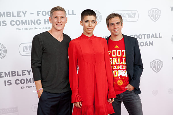 Bastian Schweinsteiger, Alina Süggeler und Philipp Lahm, 2013