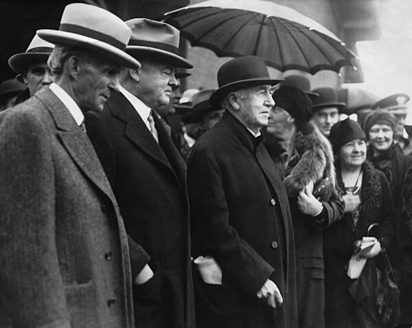 Henry Ford, Herbert C. Hoover and Thomas Alva Edison, 1929
