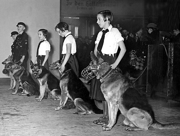 Kids of Hitler Youth and League of German Girls in Berlin, 1937