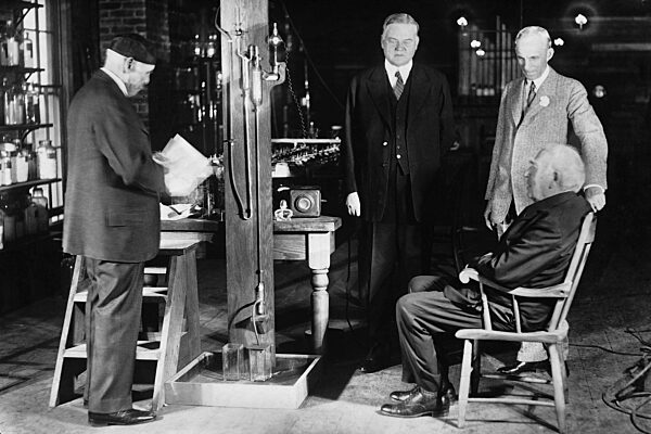 Thomas Alva Edison, Henry Ford and Herbert C. Hoover, 1929
