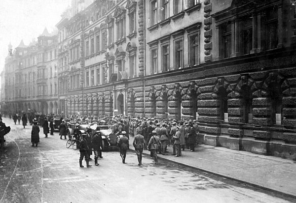 Parliament building in Prannerstrasse in Munich, 1918