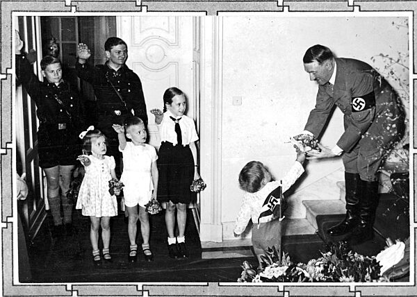 Children congratulate Adolf Hitler on the occasion of his 50th birthday, 1939