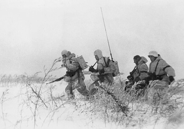 Nazi German soldiers during an attack, 1943