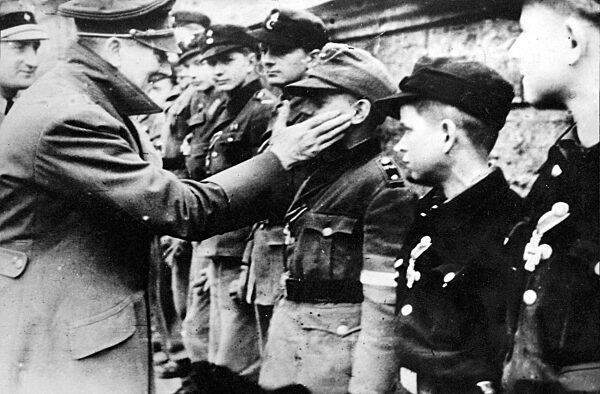 Adolf Hitler with Hitler Youth, 1945