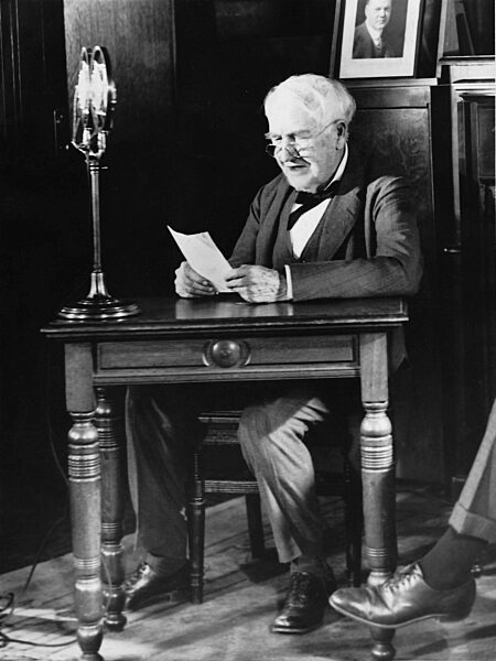 Thomas Alva Edison in his library, 1928