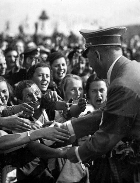 Women welcome Adolf Hitler