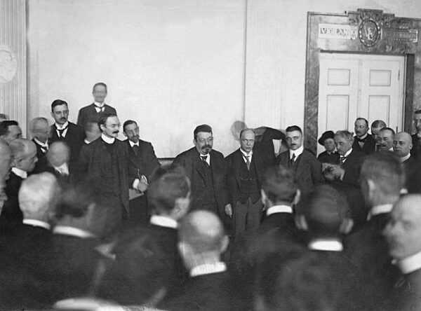 Friedrich Ebert during a press reception in Weimar, 1919