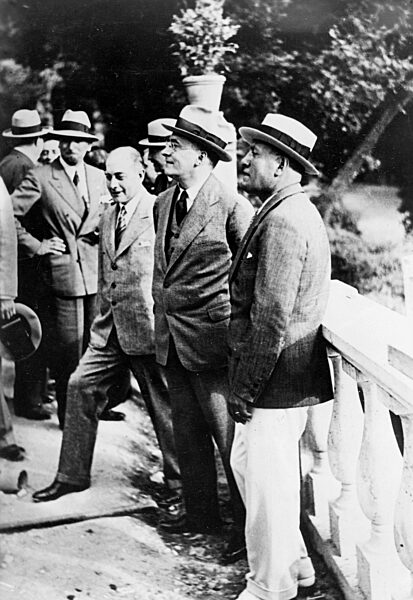 Mussolini, Heinrich Brüning und Julius Curtius, 1931