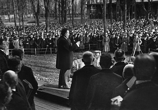 Friedrich Ebert in a speech before the delegates from the Ruhr area in Hamm, 1923