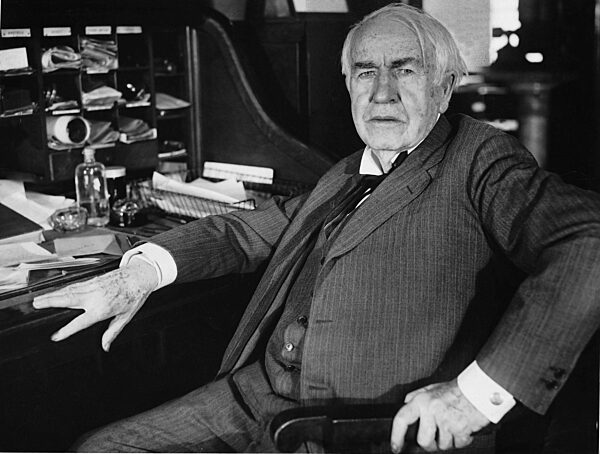 Thomas Alva Edison at his desk