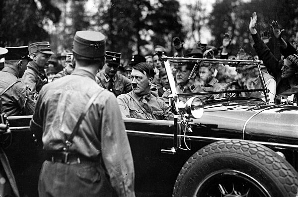 Hitler in the car, in Bad Harzburg, 1931