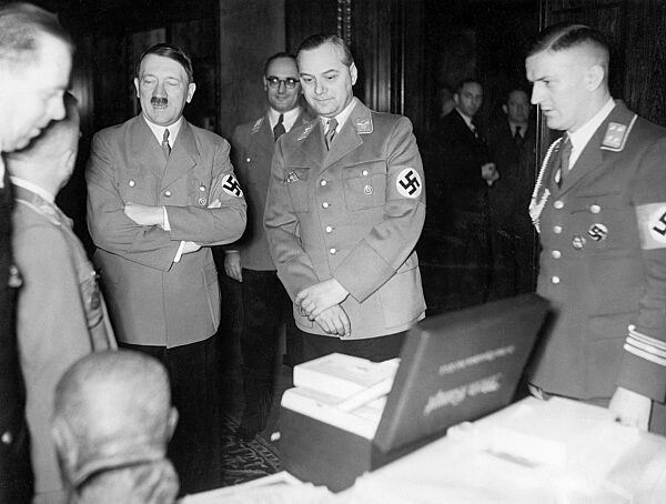 Adolf Hitler and Alfred Rosenberg, 1938