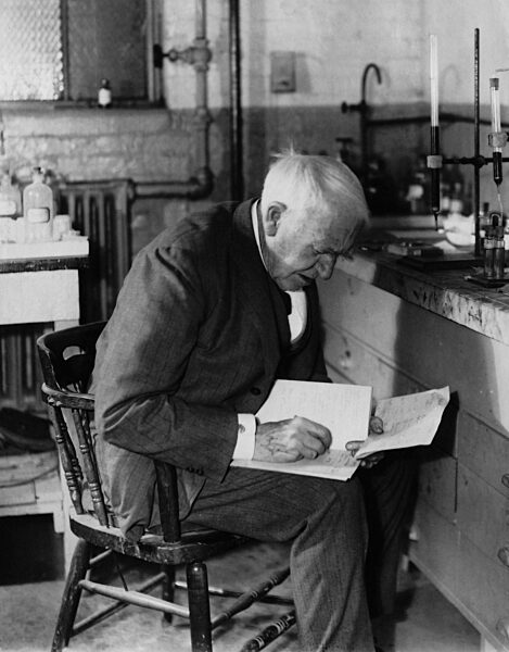 Thomas Alva Edison in his lab, 1929