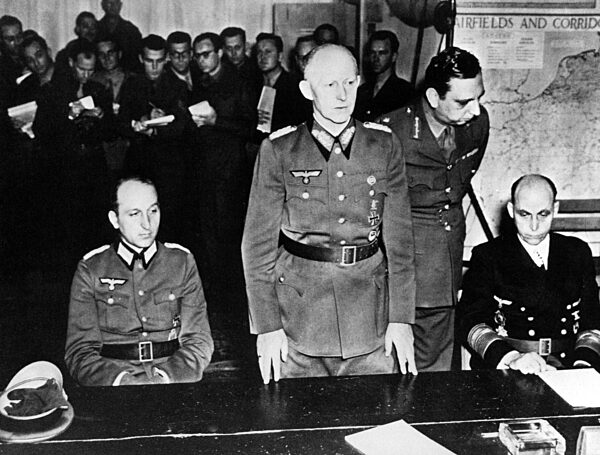 Alfred Jodl at the surrender of the Armed Forces in Reims