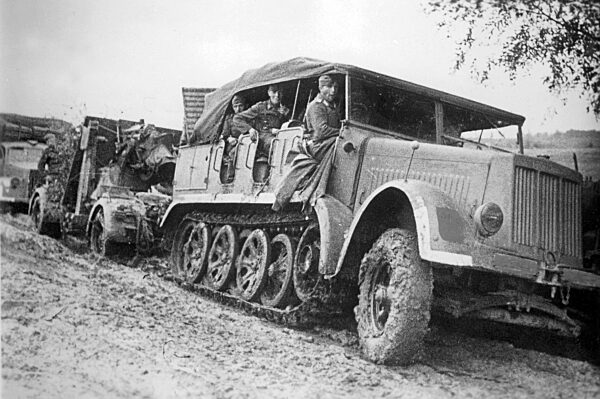 German artillery tractor with an 8.8 cm Flak, 1941