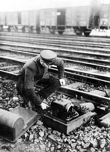 Railway official during the general strike, 1920
