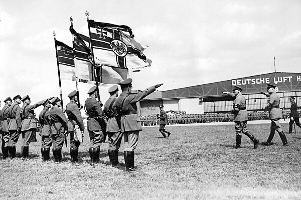 Adolf Hitler at the Hamburg airport