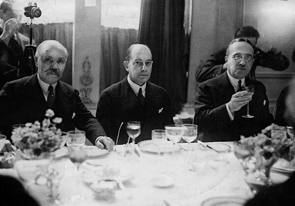 Louis Loucheur, Julius Curtius and Andre Tardieu during the Second Hague Conference, 1930