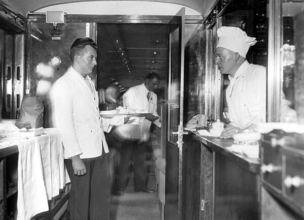 Waiter and cook on the 'Flying Frankfurter'. 1935