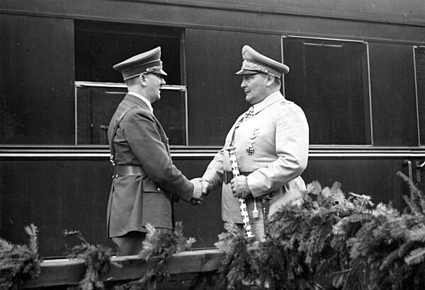 Goering congratulates Hitler on his 52nd birthday