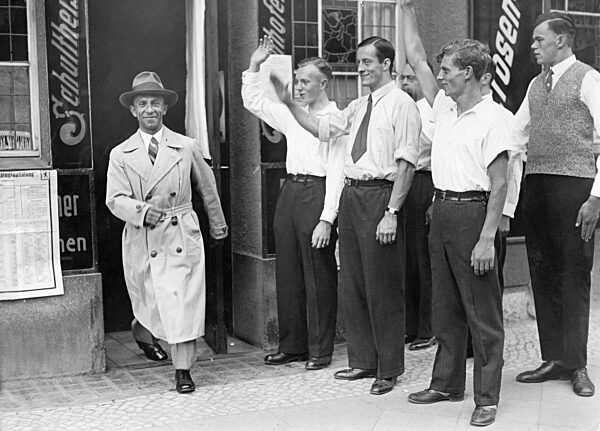 Joseph Goebbels Leaving a Polling Place During a Plebiscite Against the Young- Plan, 1931