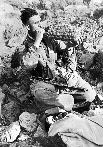 Paratrooper in a mountain position on Crete, 1941