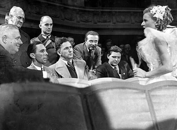 Goebbels at a test filming at UFA, 1935