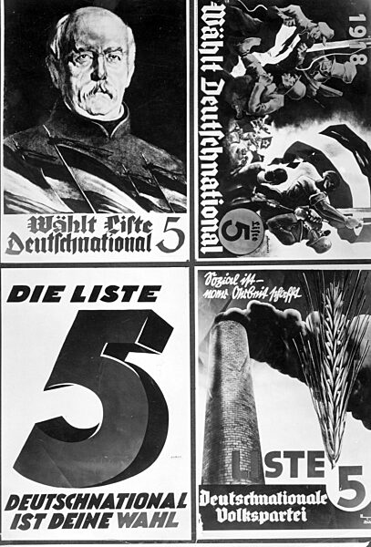 Election posters of the DNVP for the Reich election on 31. July 1932