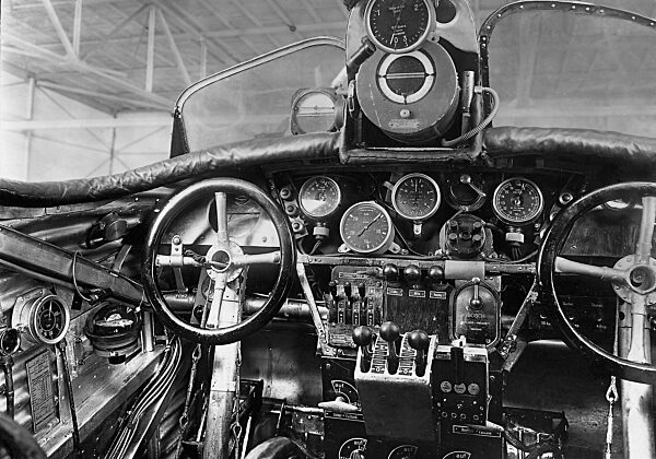 Cockpit of a passenger plane, 1926