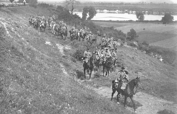 Austro-Hungarian cavalry on the Vistula river, 1915