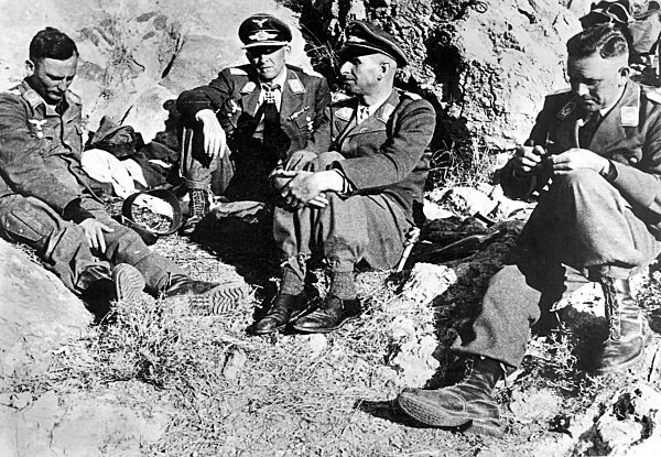 Paratroopers in Crete in the command post of Colonel Braeuer 1941
