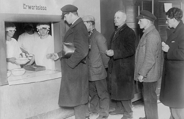 Unemployed people in front of a soup kitchen in Berlin, 1930